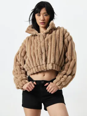 Nuon Beige Faux-Fur Jacket