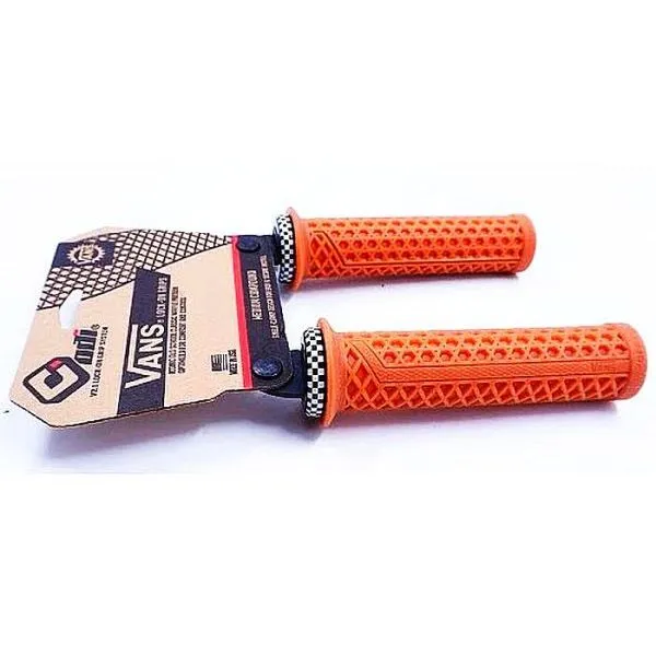 ODI Vans V2.1 Lock On Gum Bike Grips with Checkered Clamps