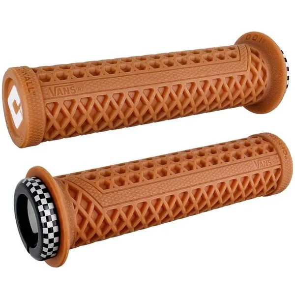 ODI Vans V2.1 Lock On Gum Bike Grips with Checkered Clamps