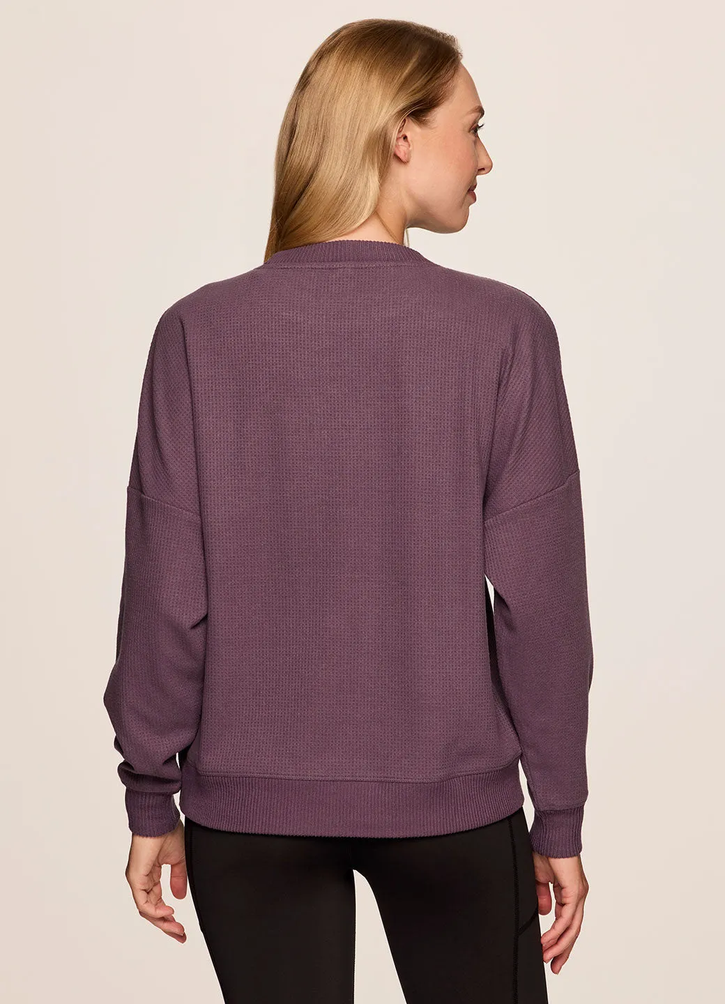 Off Days Relaxed Waffle Knit Sweatshirt