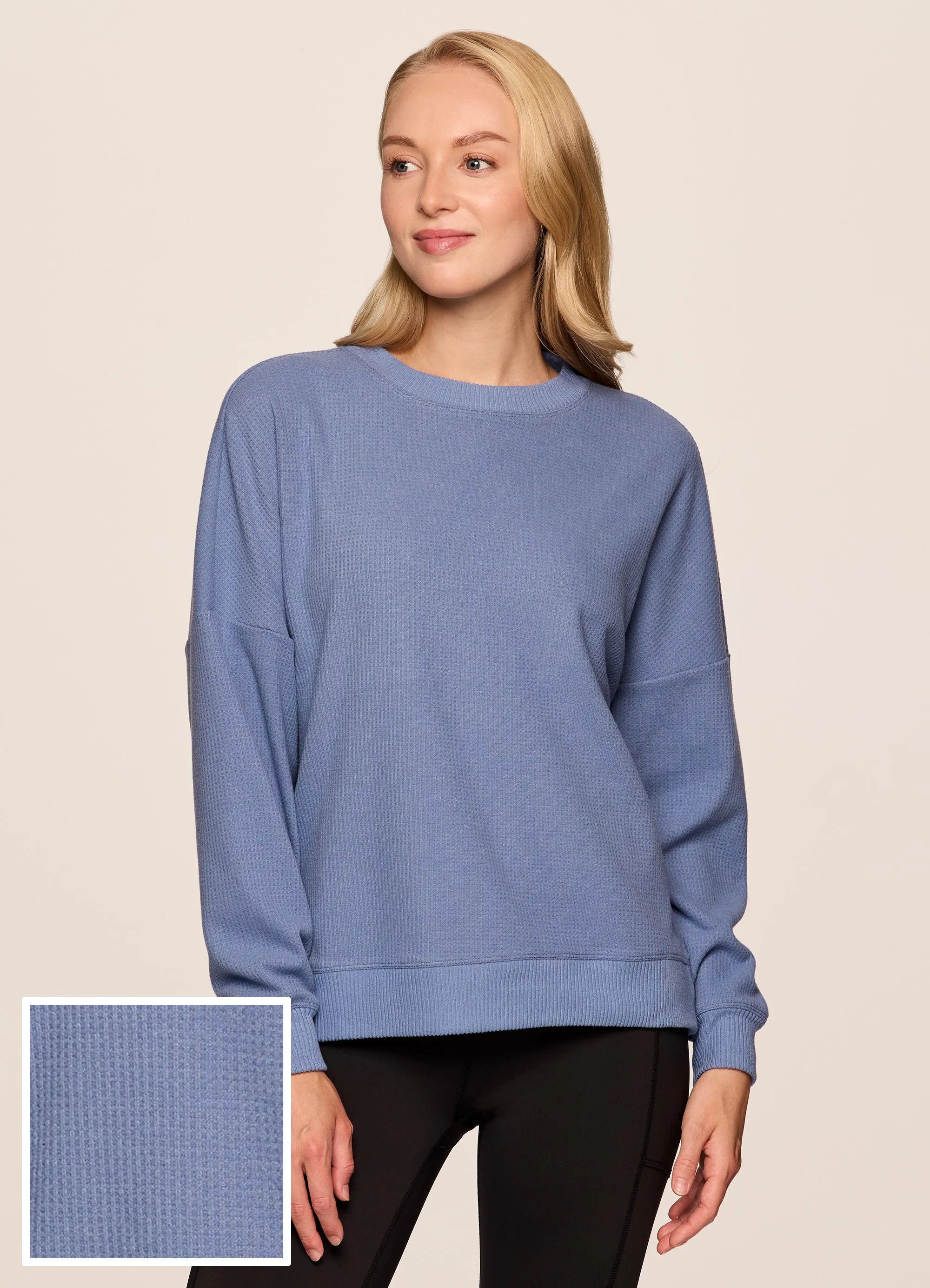 Off Days Relaxed Waffle Knit Sweatshirt