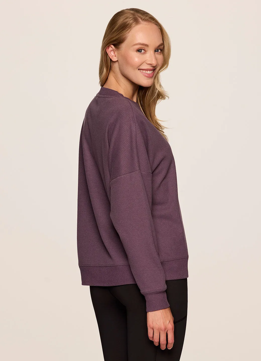 Off Days Relaxed Waffle Knit Sweatshirt