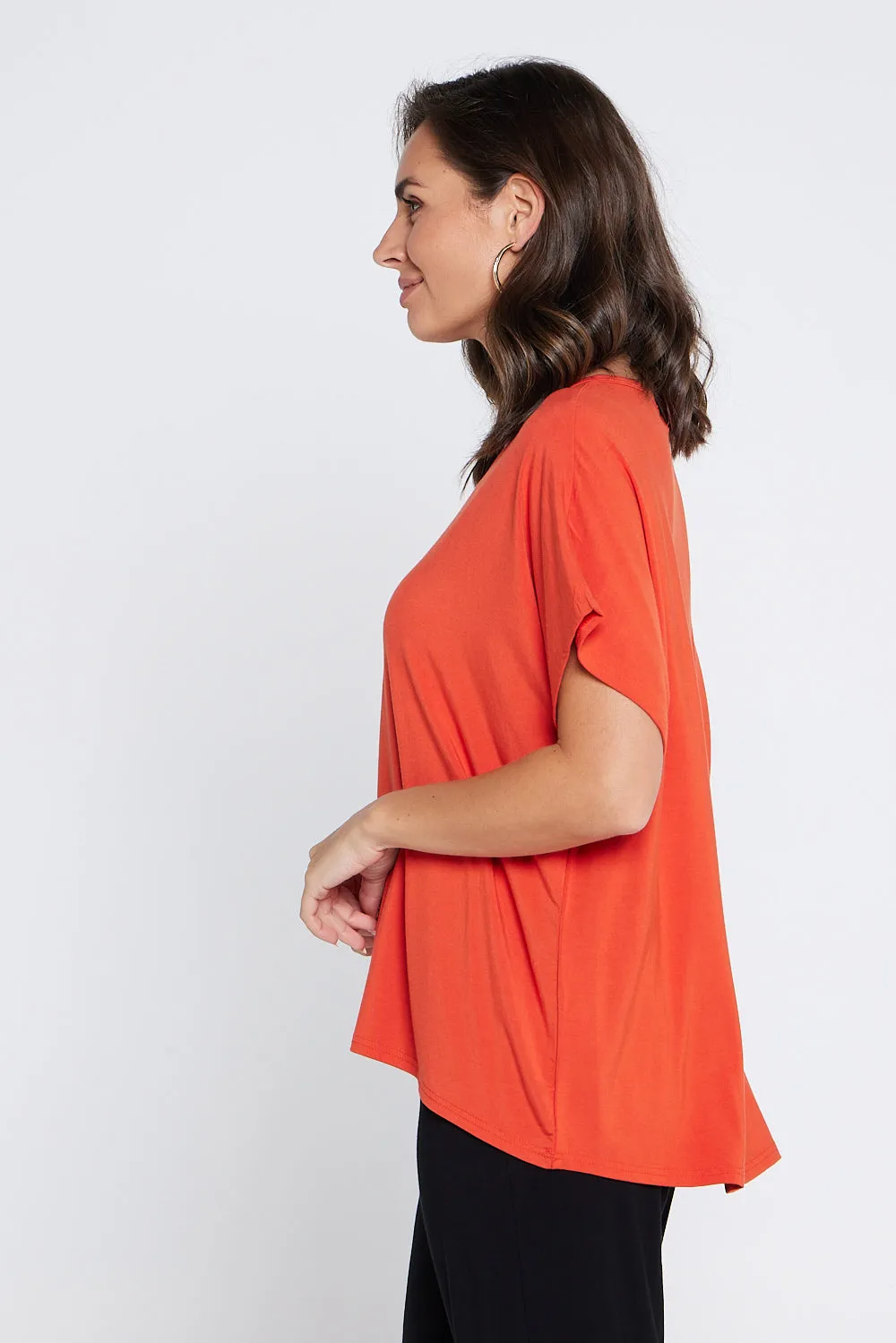 Olivia Bamboo Top - Tangerine