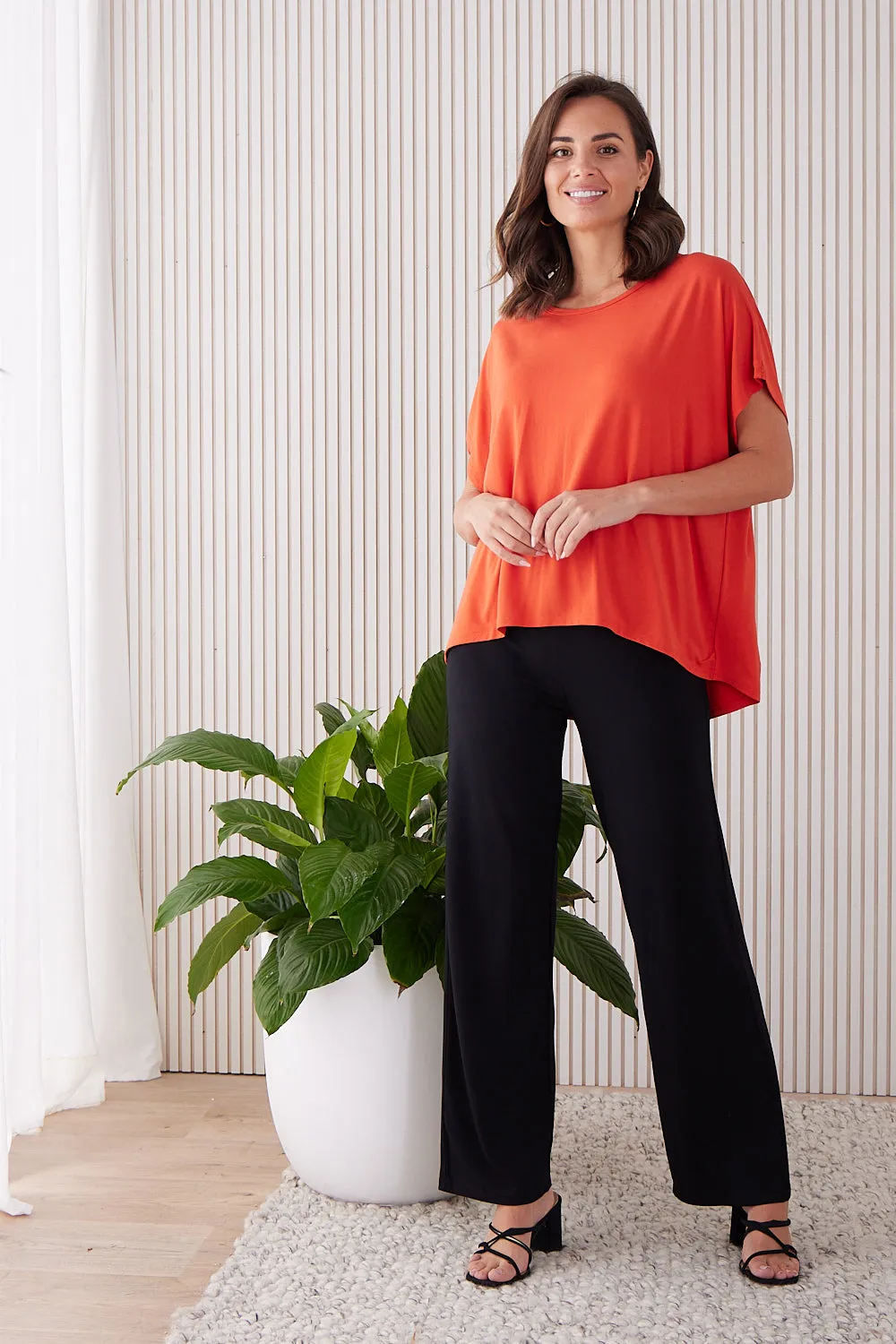 Olivia Bamboo Top - Tangerine