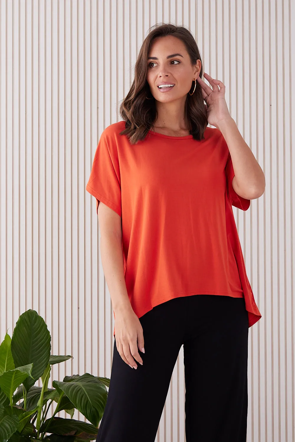 Olivia Bamboo Top - Tangerine