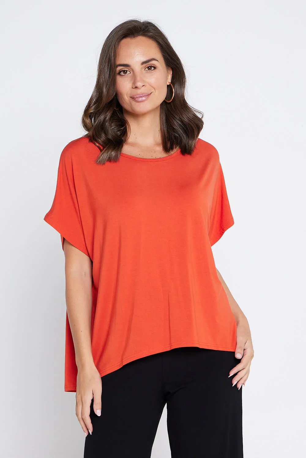 Olivia Bamboo Top - Tangerine