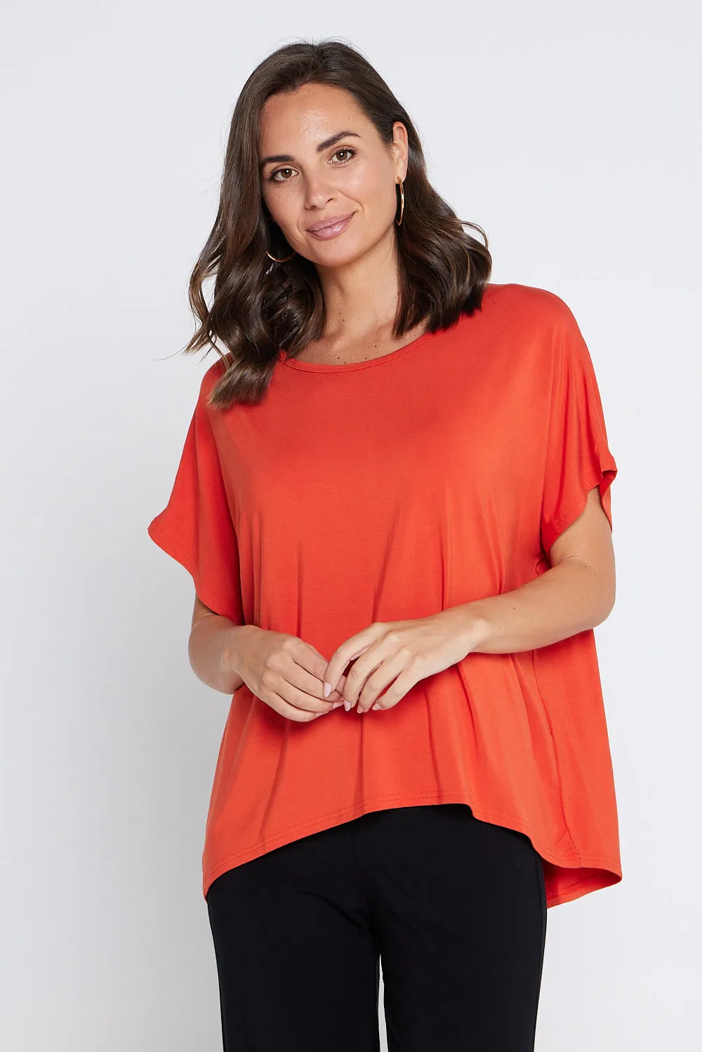 Olivia Bamboo Top - Tangerine