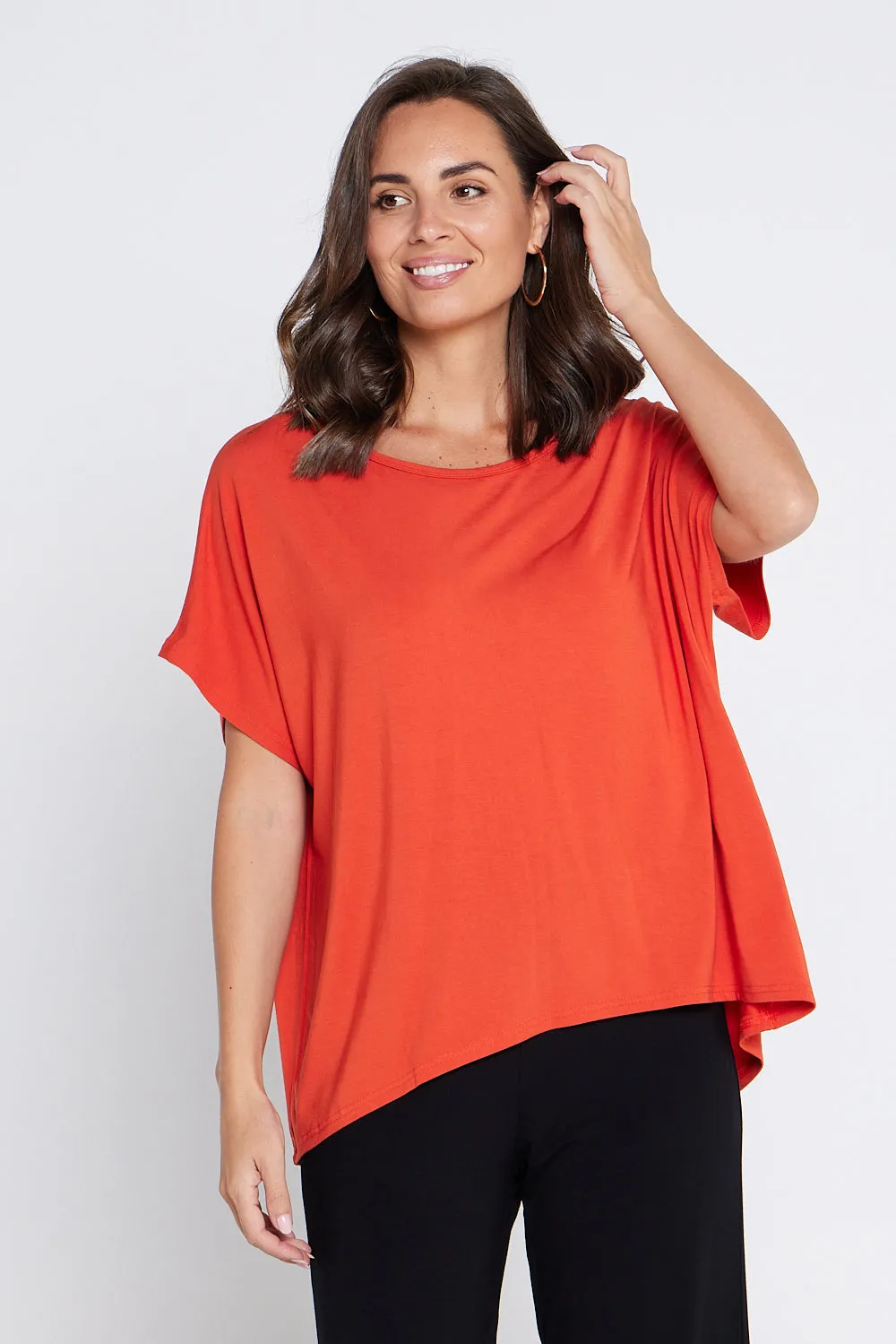 Olivia Bamboo Top - Tangerine