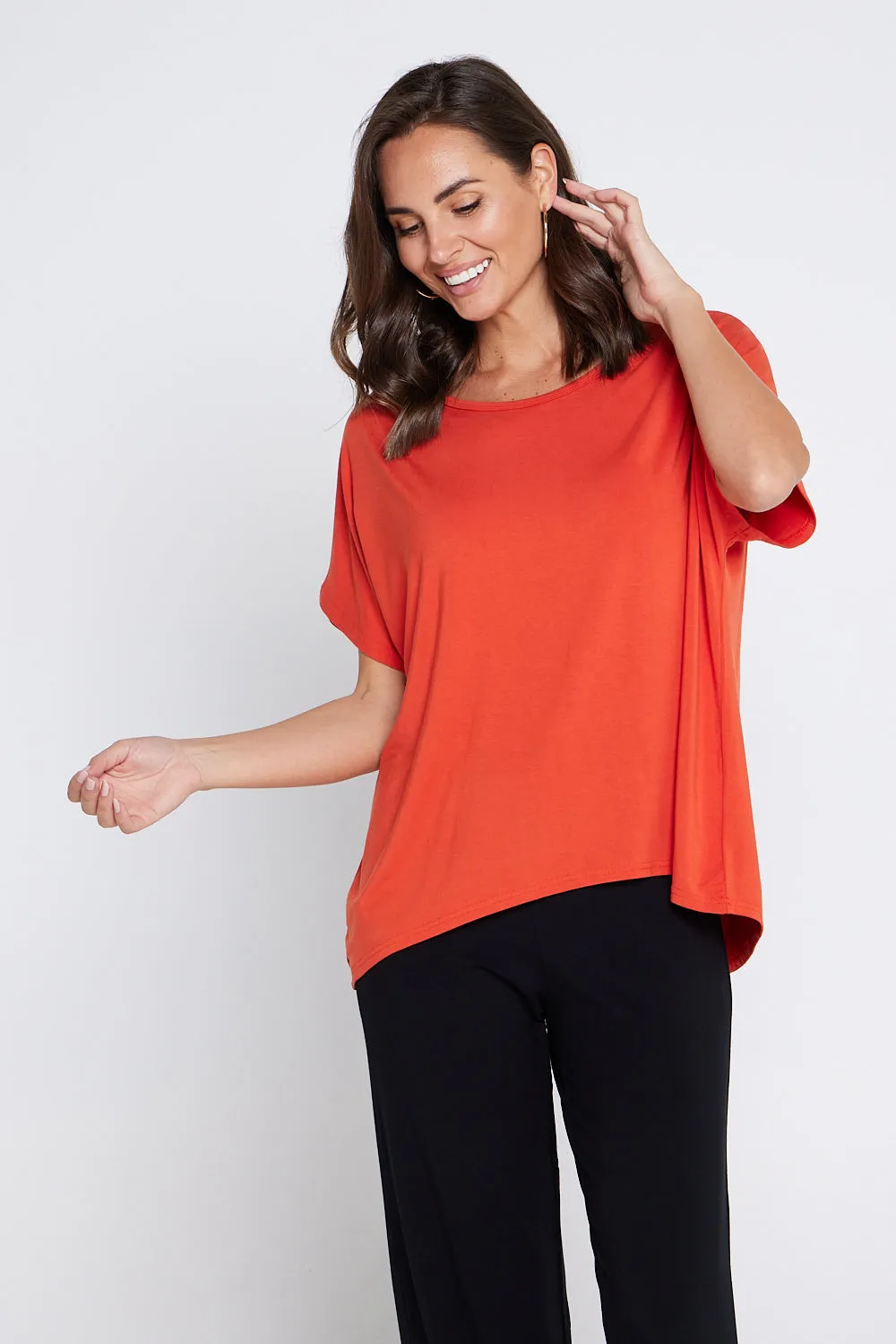 Olivia Bamboo Top - Tangerine