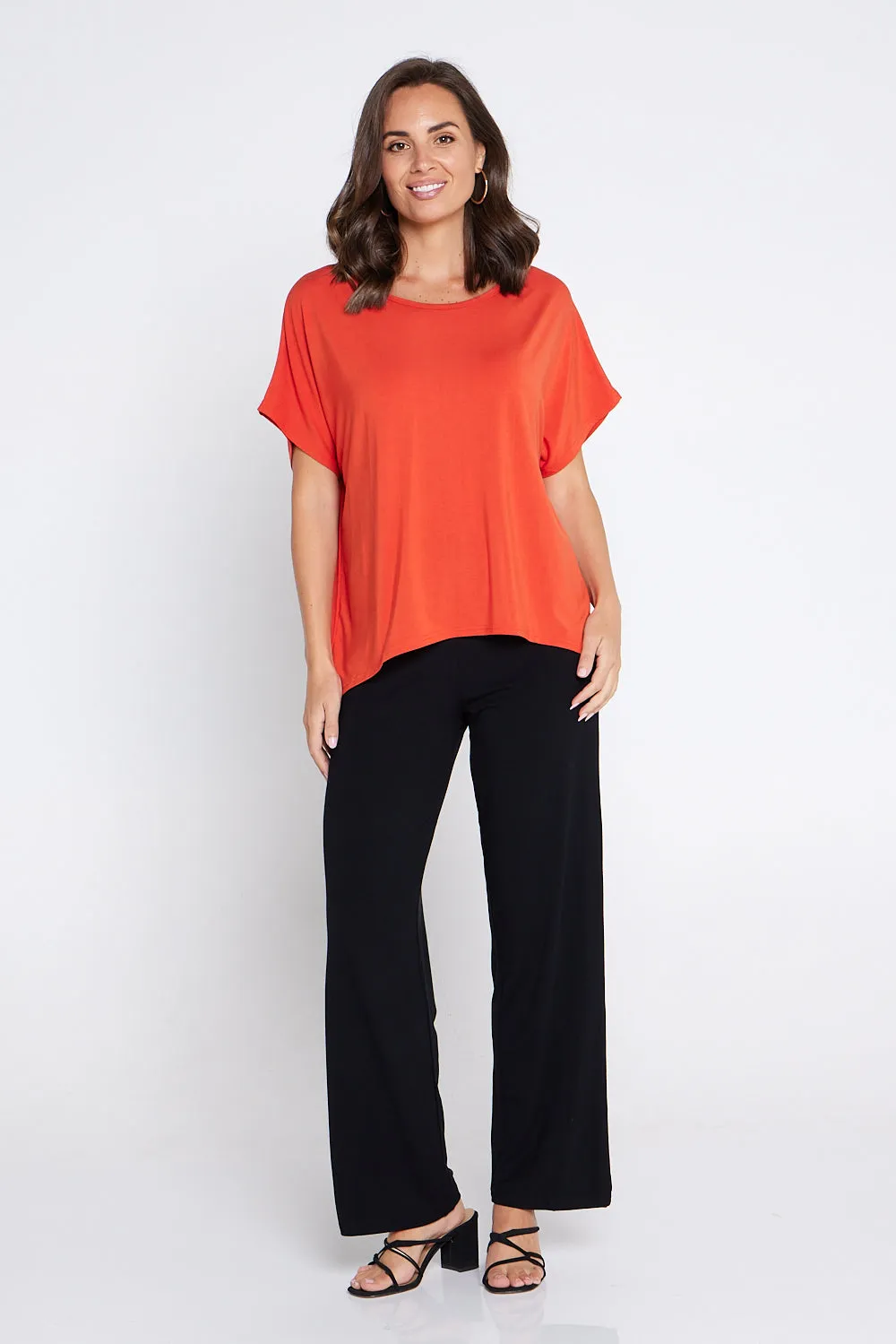 Olivia Bamboo Top - Tangerine