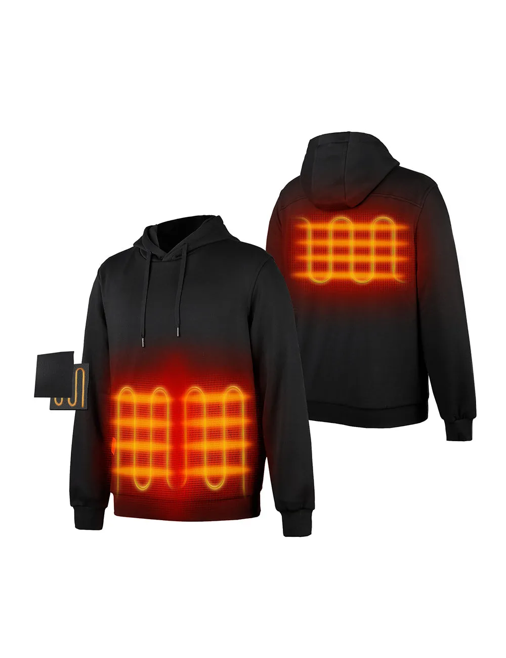 (Open-box) Unisex Heated Pullover Hoodie with Pocket Heating