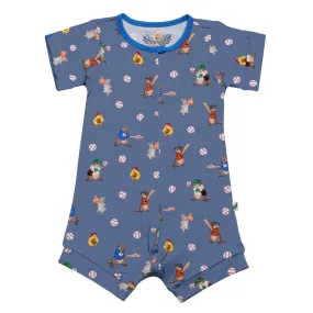 Otter the Ballpark Short Two-Way Zippy Romper (0-3T)