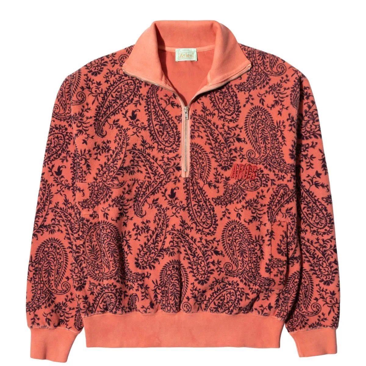 PAISLEY REVERSE FLEECE HALF ZIP