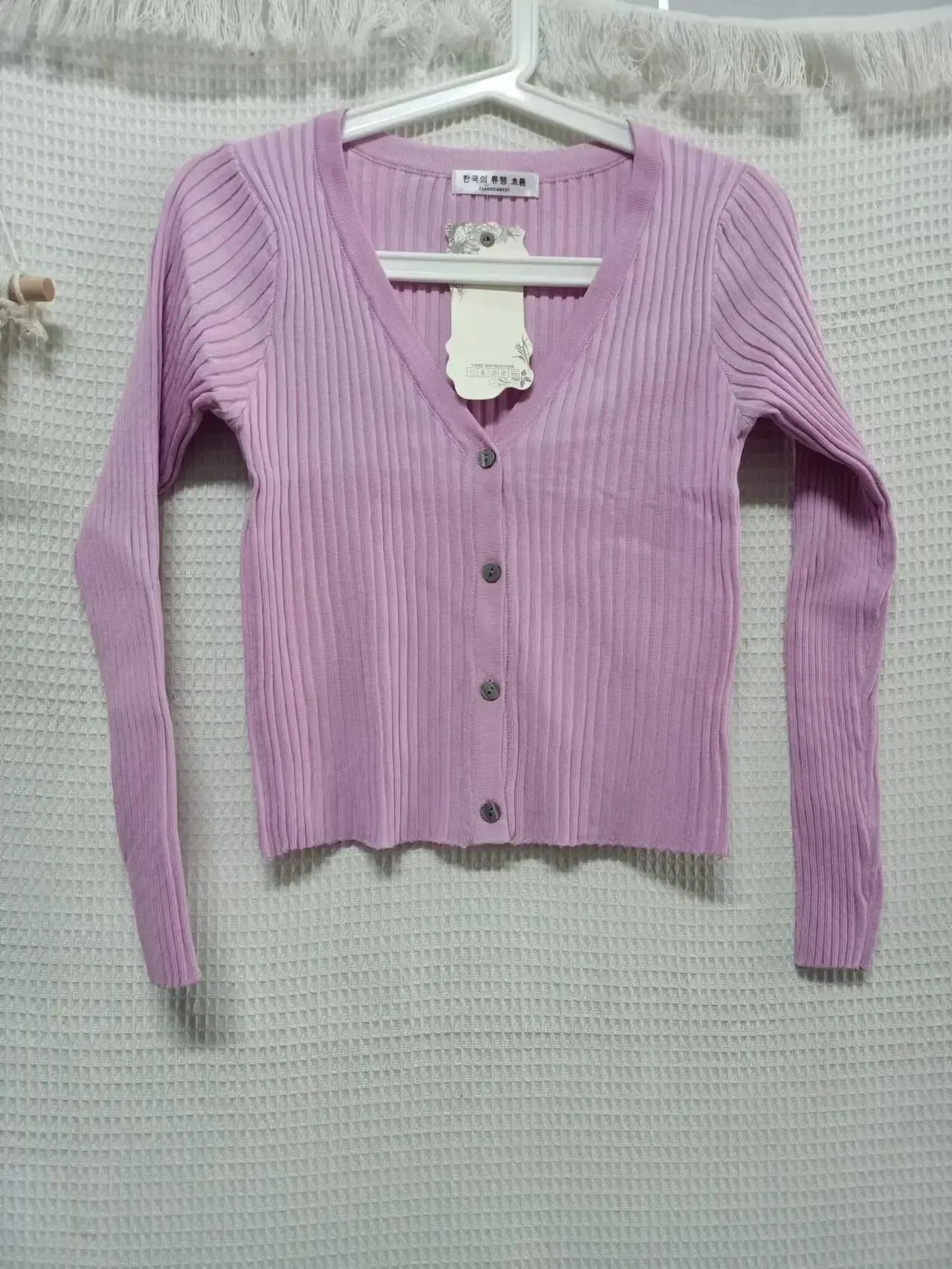 Patchwork Long Sleeve Buttoned Knitted Sweater