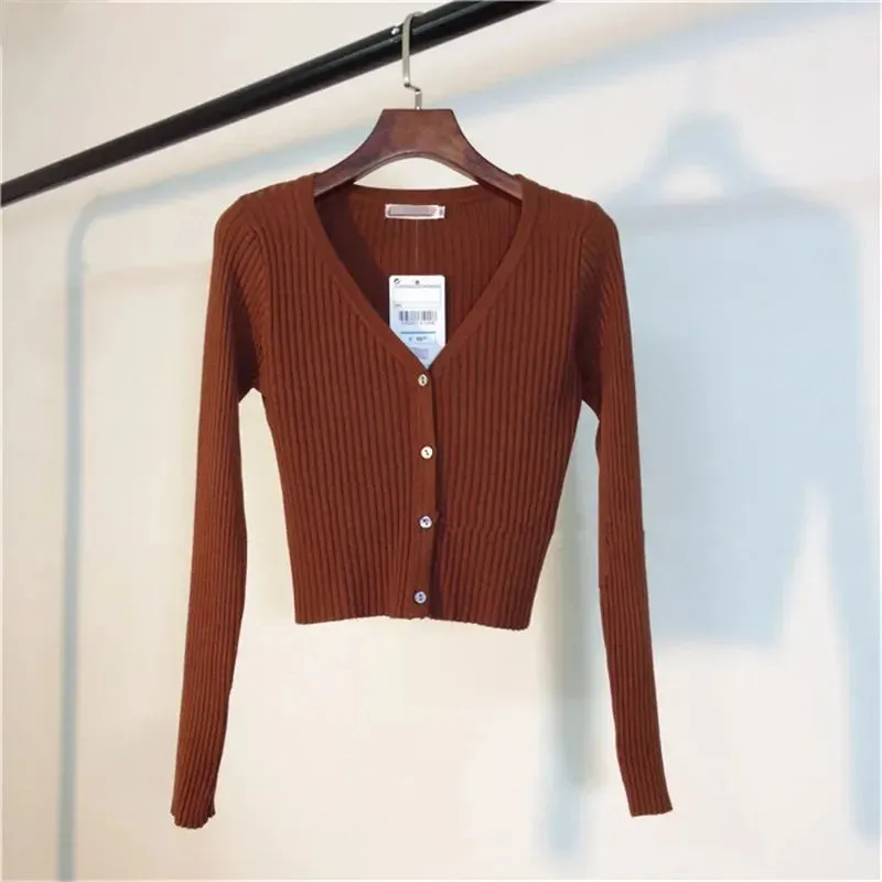 Patchwork Long Sleeve Buttoned Knitted Sweater