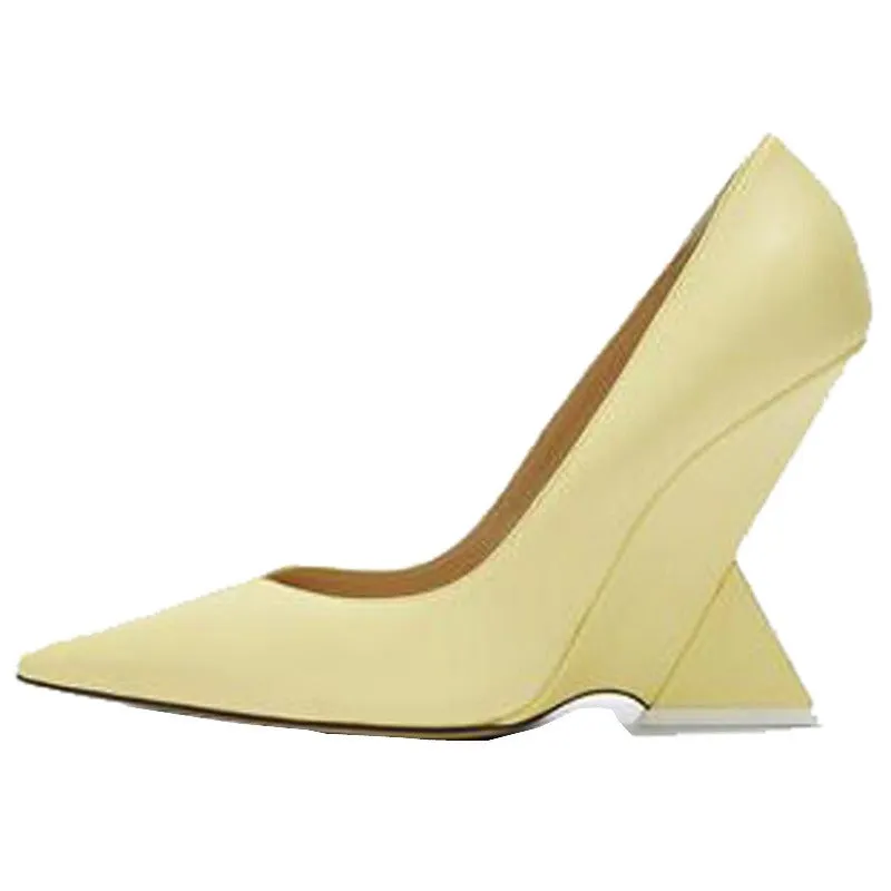 Patent Leather Pointed Toe Strange Heel Shoes