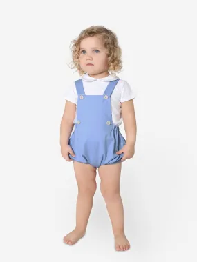 Paz Rodriguez Baby Boys Dungarees Romper in Blue