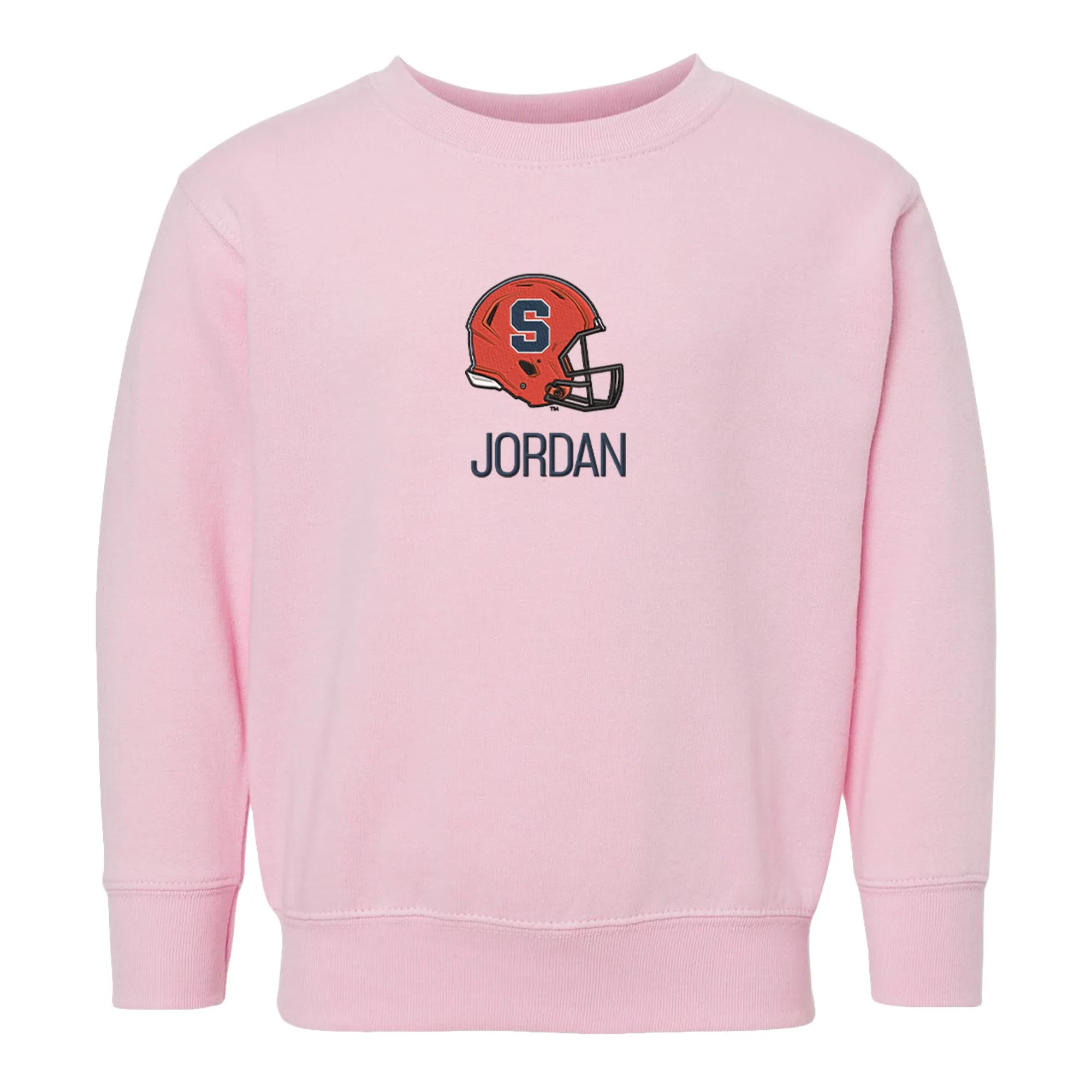 Personalized Syracuse Orange Helmet Toddler Crewneck Sweatshirt