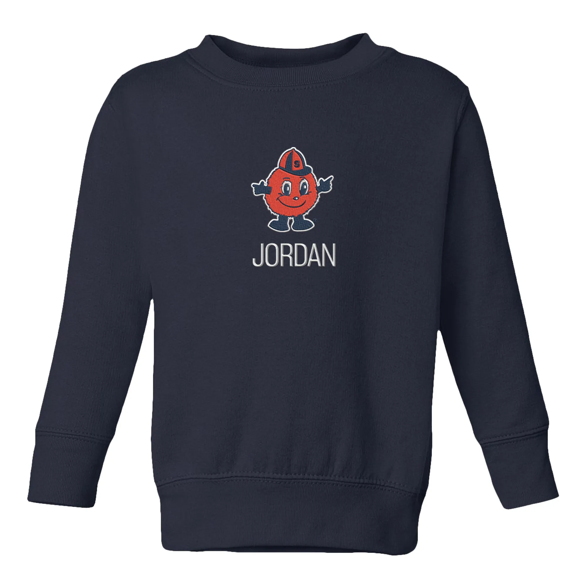 Personalized Syracuse Orange Otto Toddler Crewneck Sweatshirt