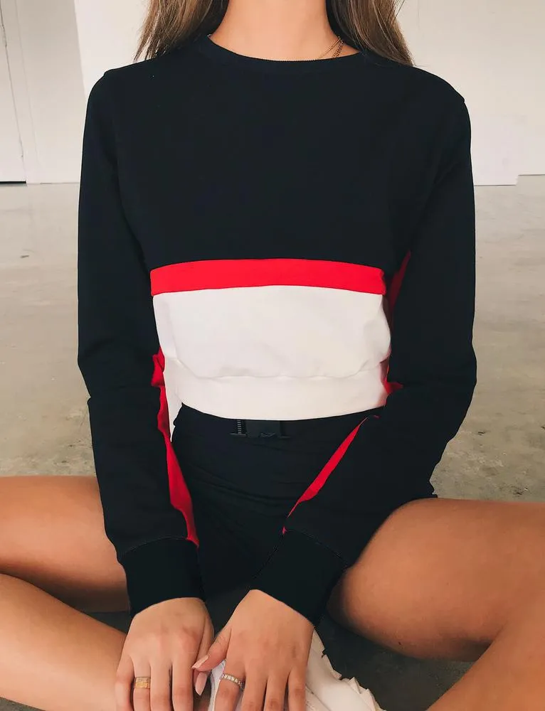 Pia Top - Black/Red/White