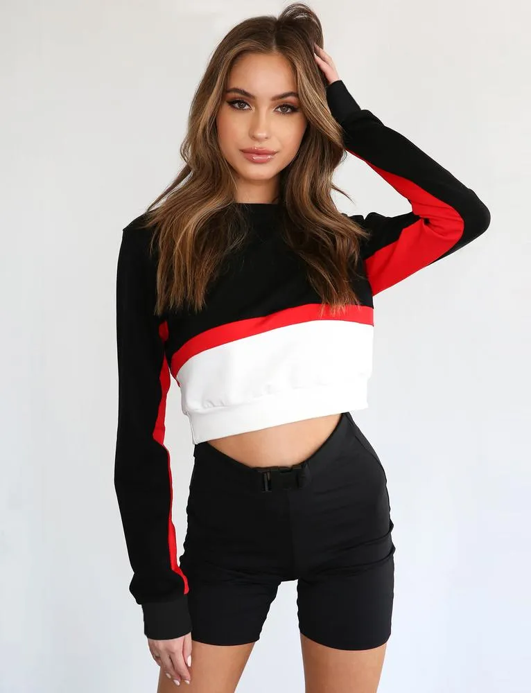 Pia Top - Black/Red/White