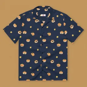 Pineapple Bun Short Sleeve Button Up Shirt (Oversized)