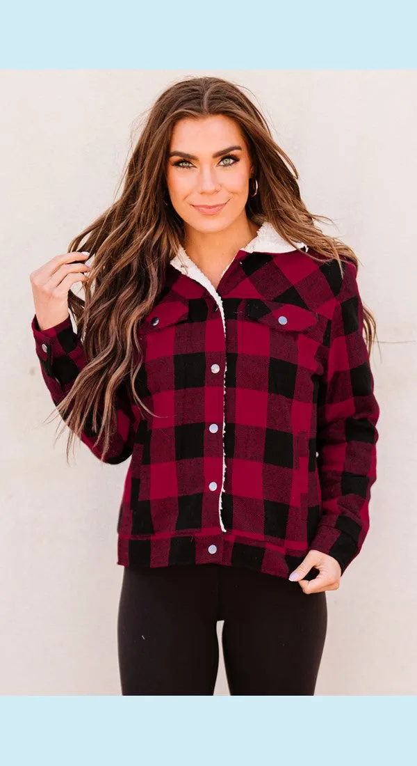 Plaid Fleece Lining Jacket