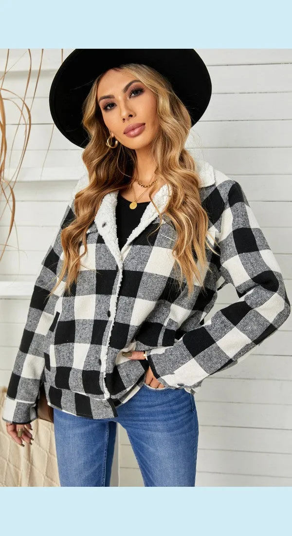 Plaid Fleece Lining Jacket