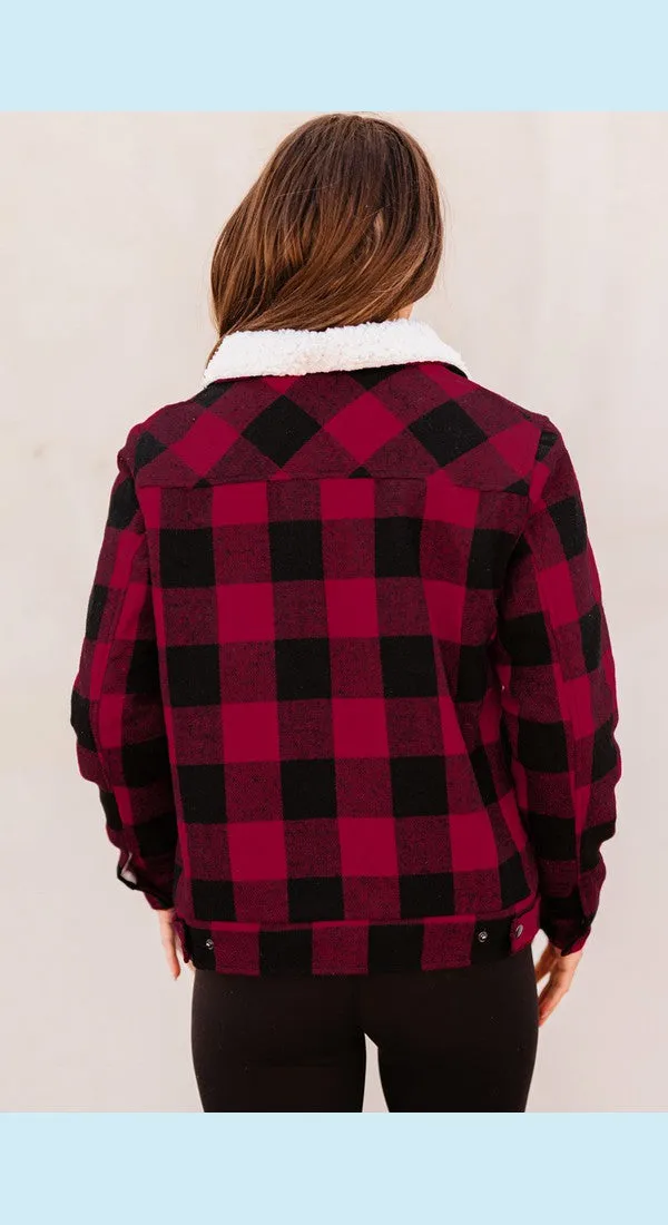 Plaid Fleece Lining Jacket