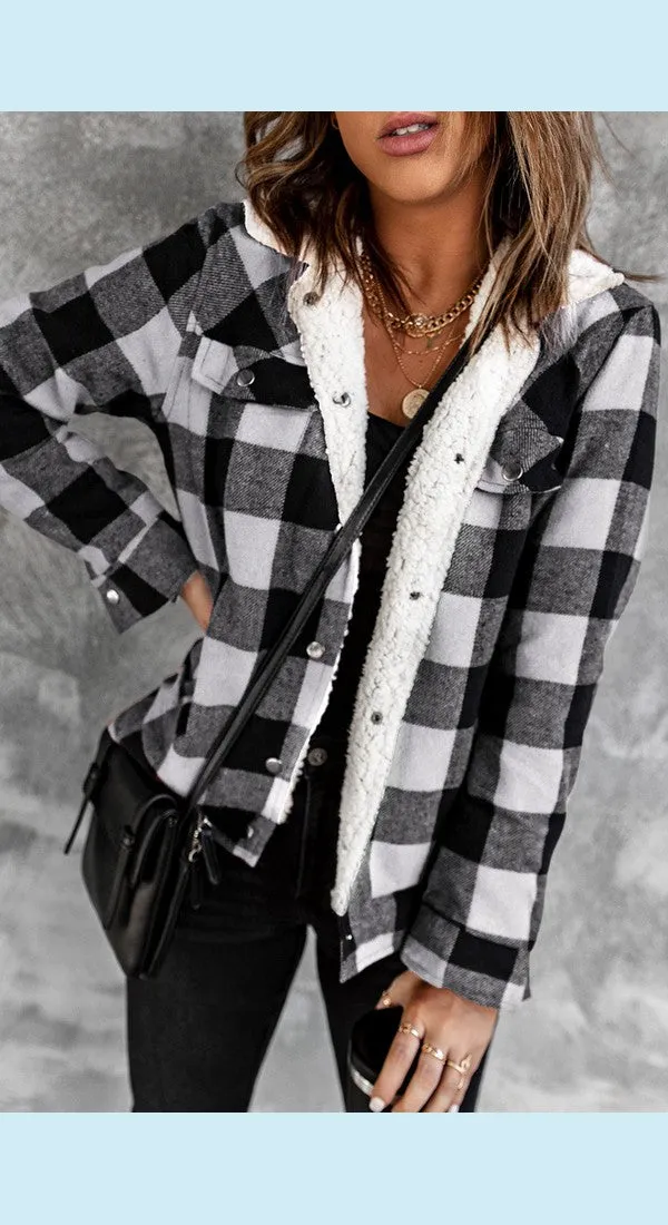 Plaid Fleece Lining Jacket