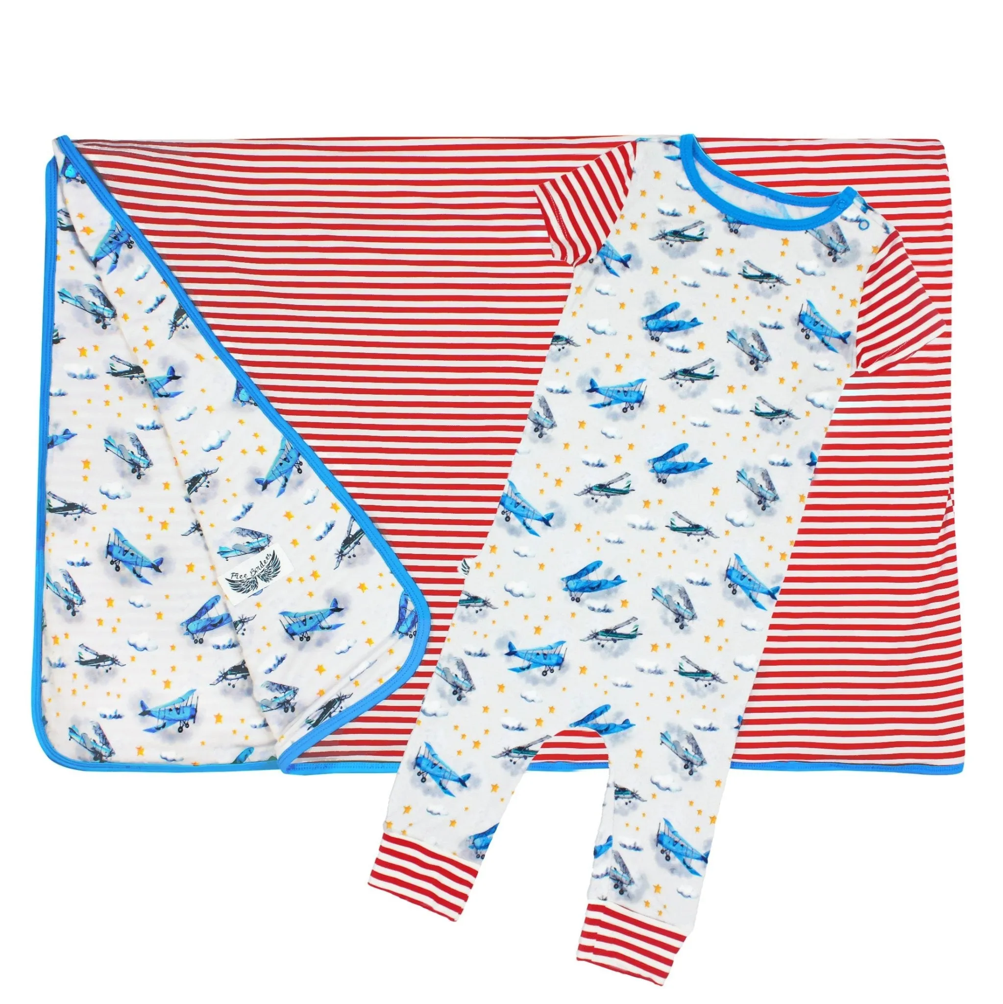 Planes Flying on Cloud 9 Romper with Side Zipper (0-3T)