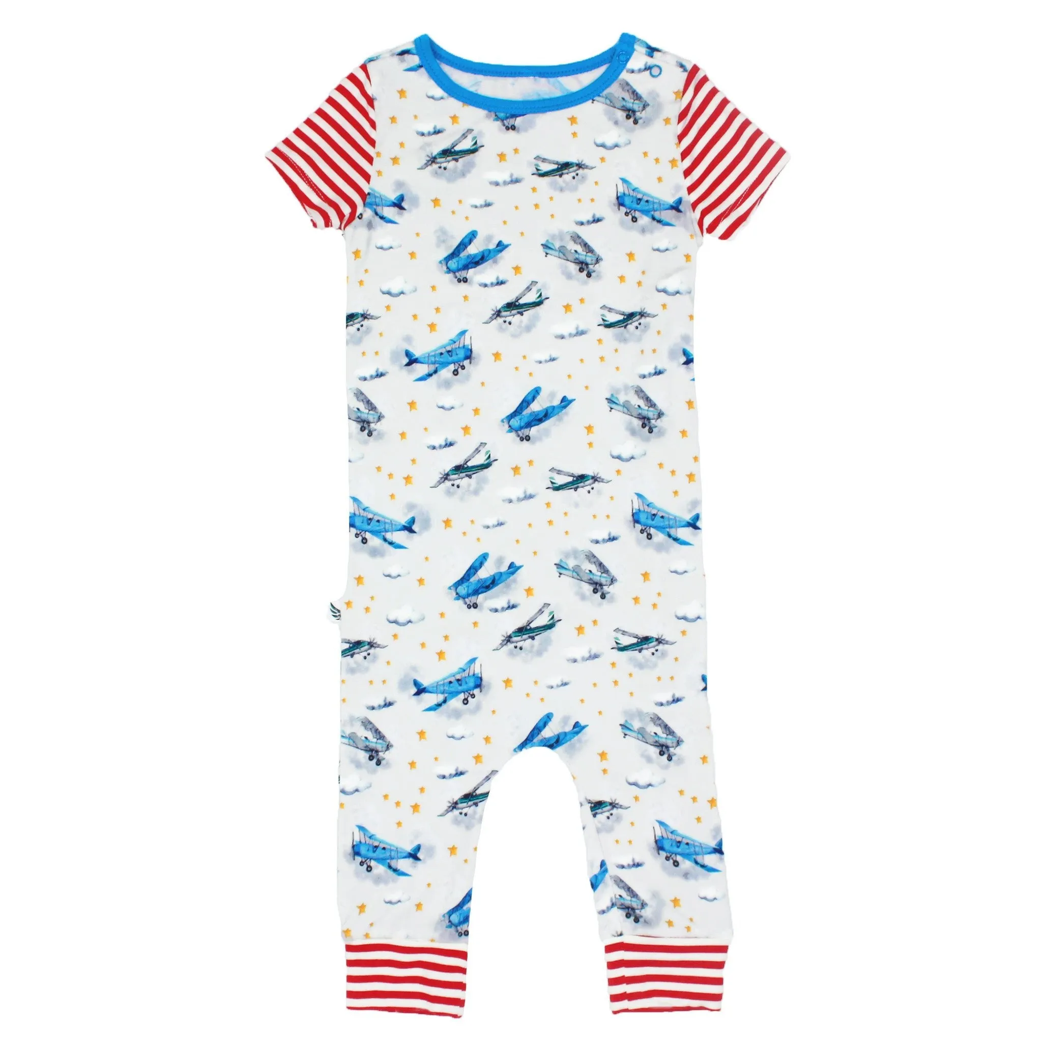 Planes Flying on Cloud 9 Romper with Side Zipper (0-3T)