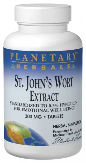 PLANETARY HERBALS - St. Johns Wort Extract 300 mg - 180 Tablets