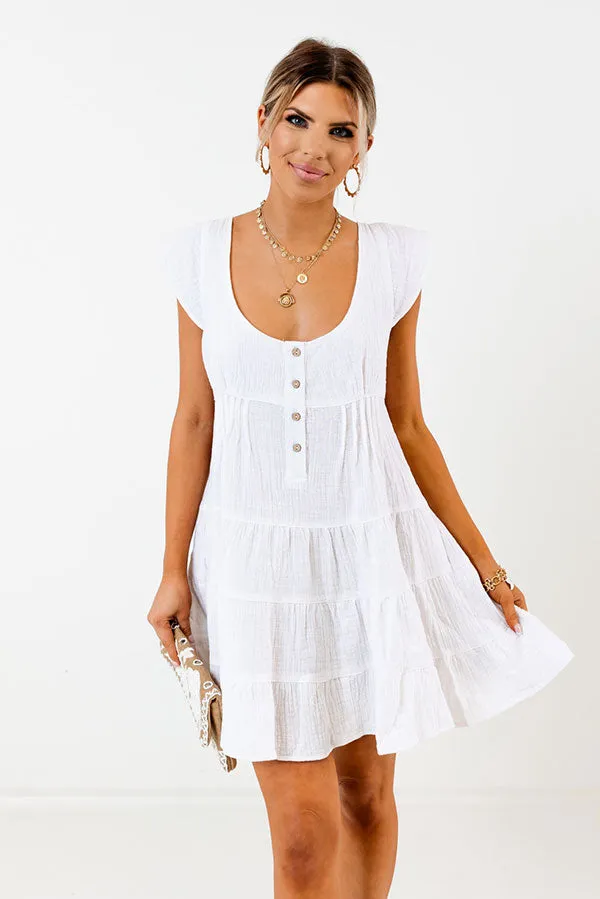 Prettiest Smile Babydoll Dress In White