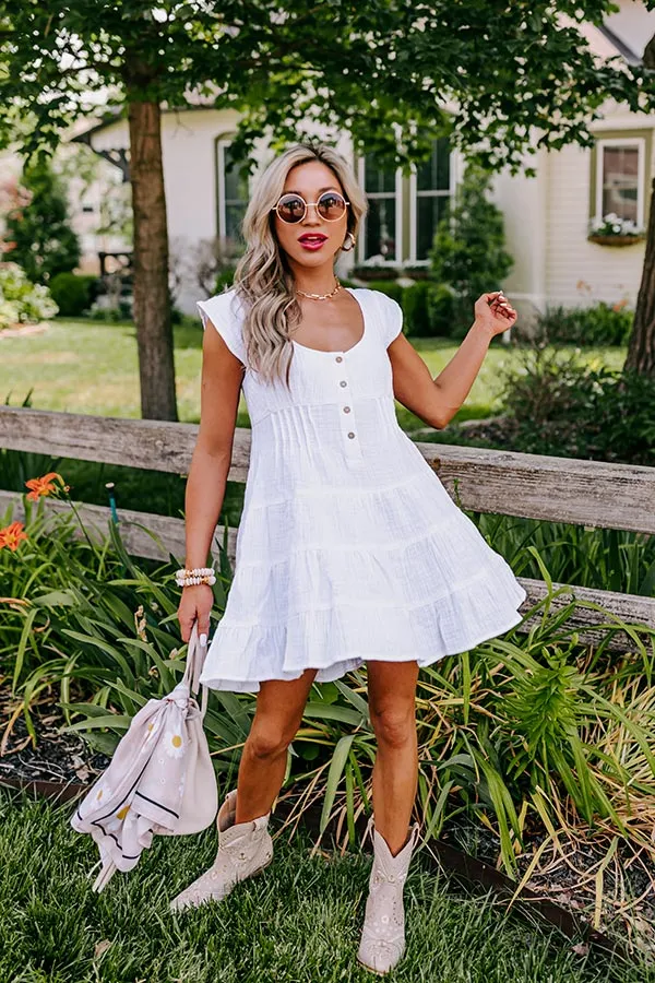 Prettiest Smile Babydoll Dress In White