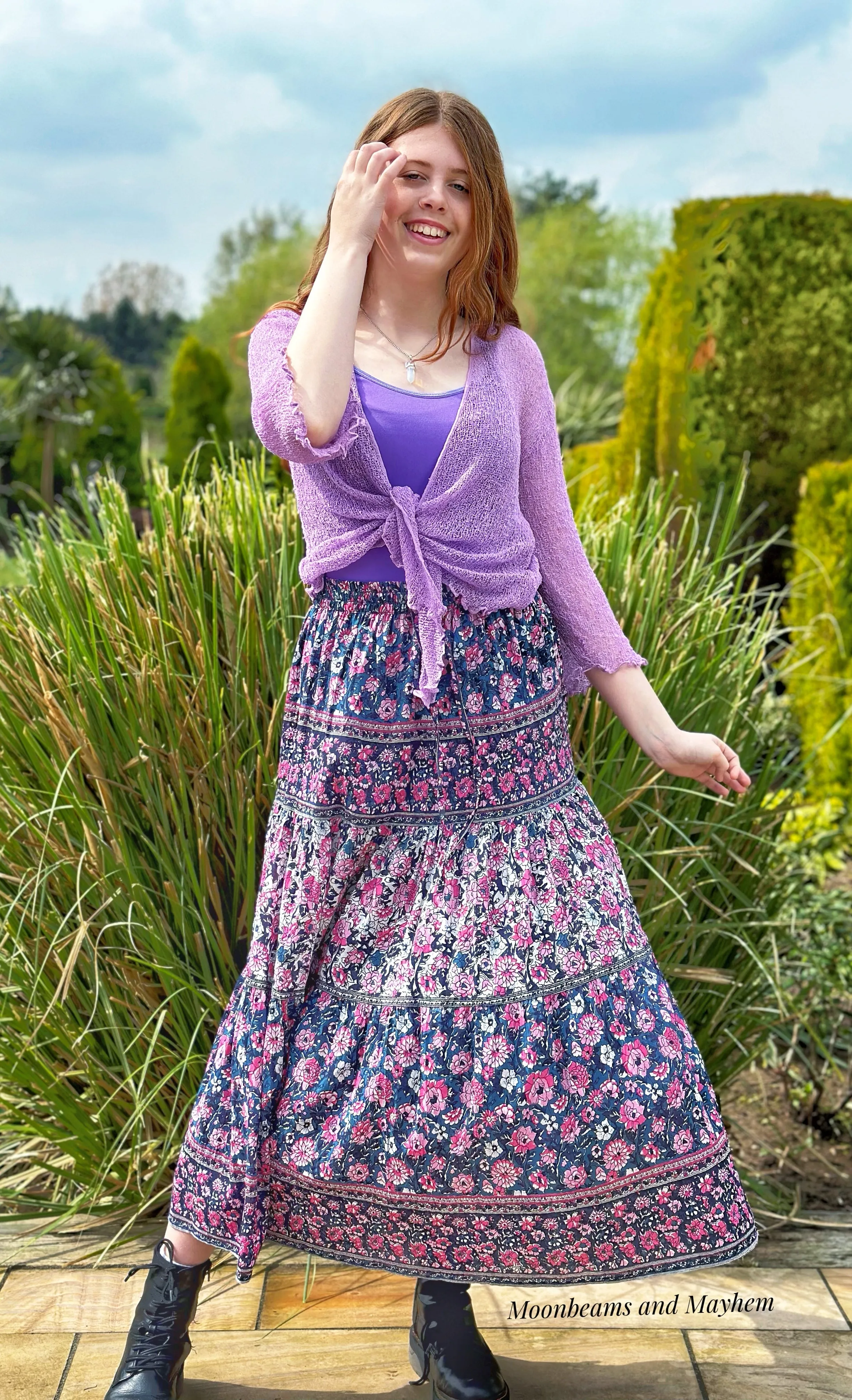 PRETTY PURPLE FORGET ME NOT SKIRT