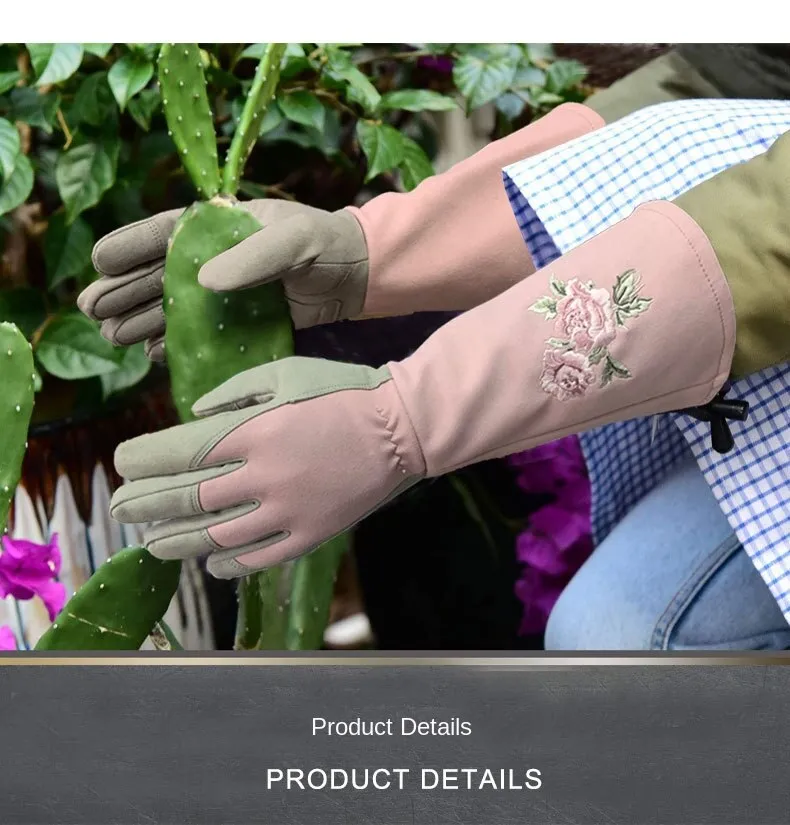 Professional Garden Leather Gloves Garden Rose Pruning Stab-Resistant Long Sleeve Printed Gardening Gloves