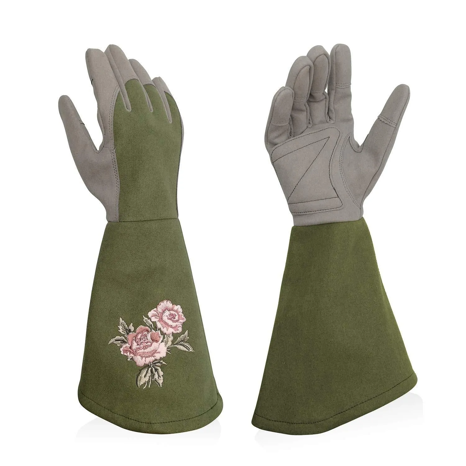 Professional Garden Leather Gloves Garden Rose Pruning Stab-Resistant Long Sleeve Printed Gardening Gloves