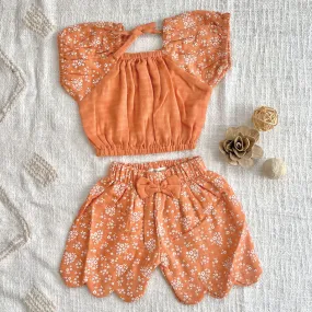 Puffed Co-ord sets for kids - Coral