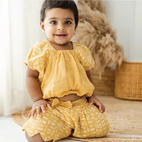 Puffed Co-ord sets for kids - Mustard