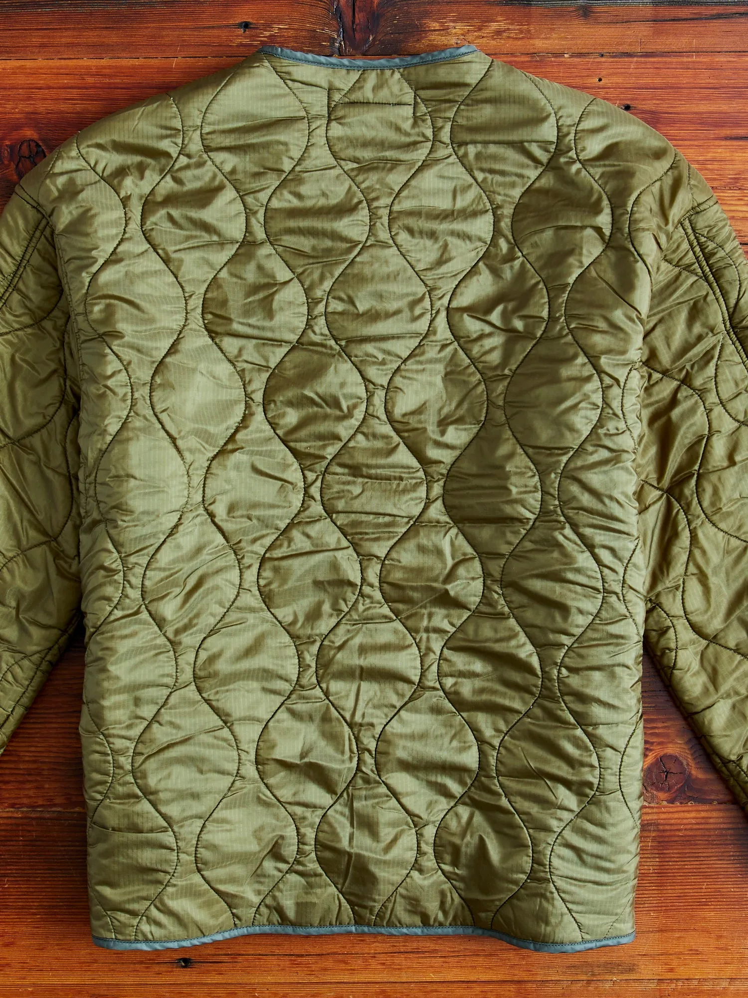 Quilted Boa Liner Jacket in Khaki