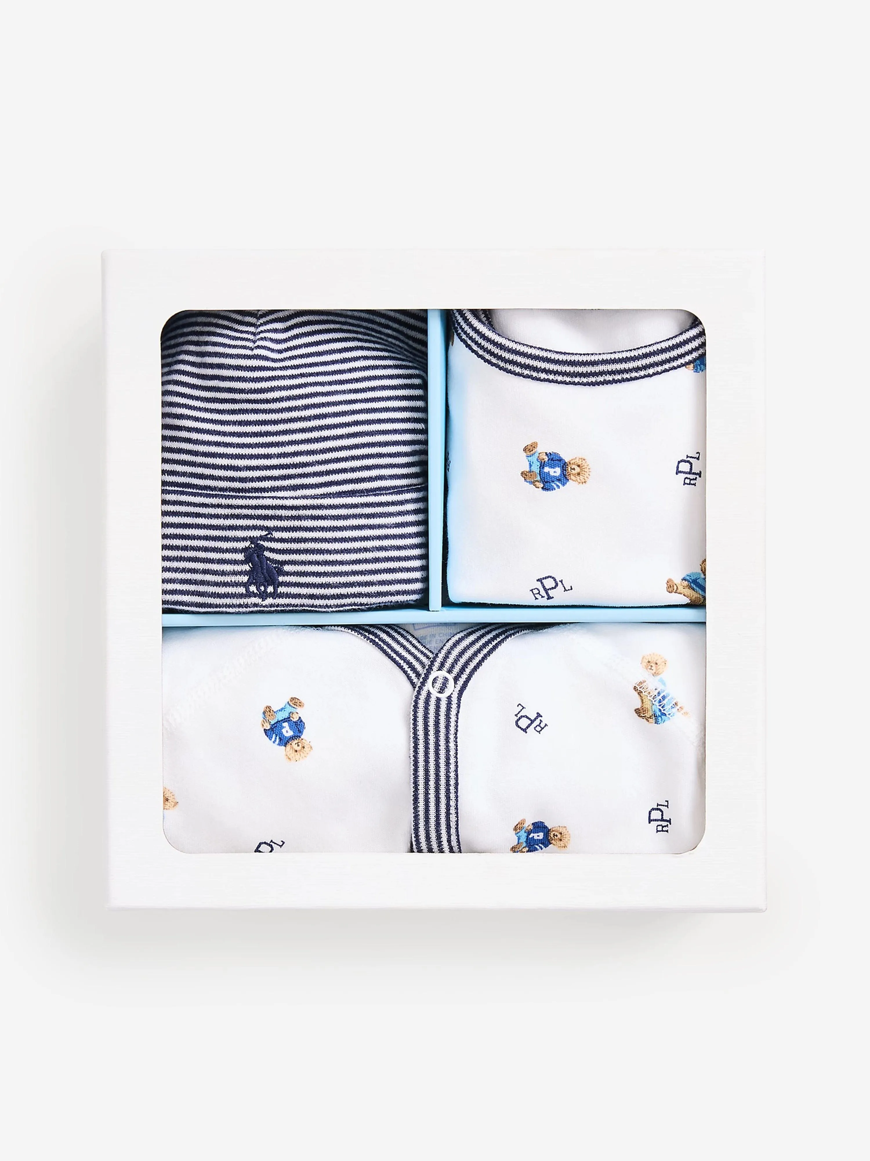 Ralph Lauren Baby Boys 3 Piece Gift Set in White