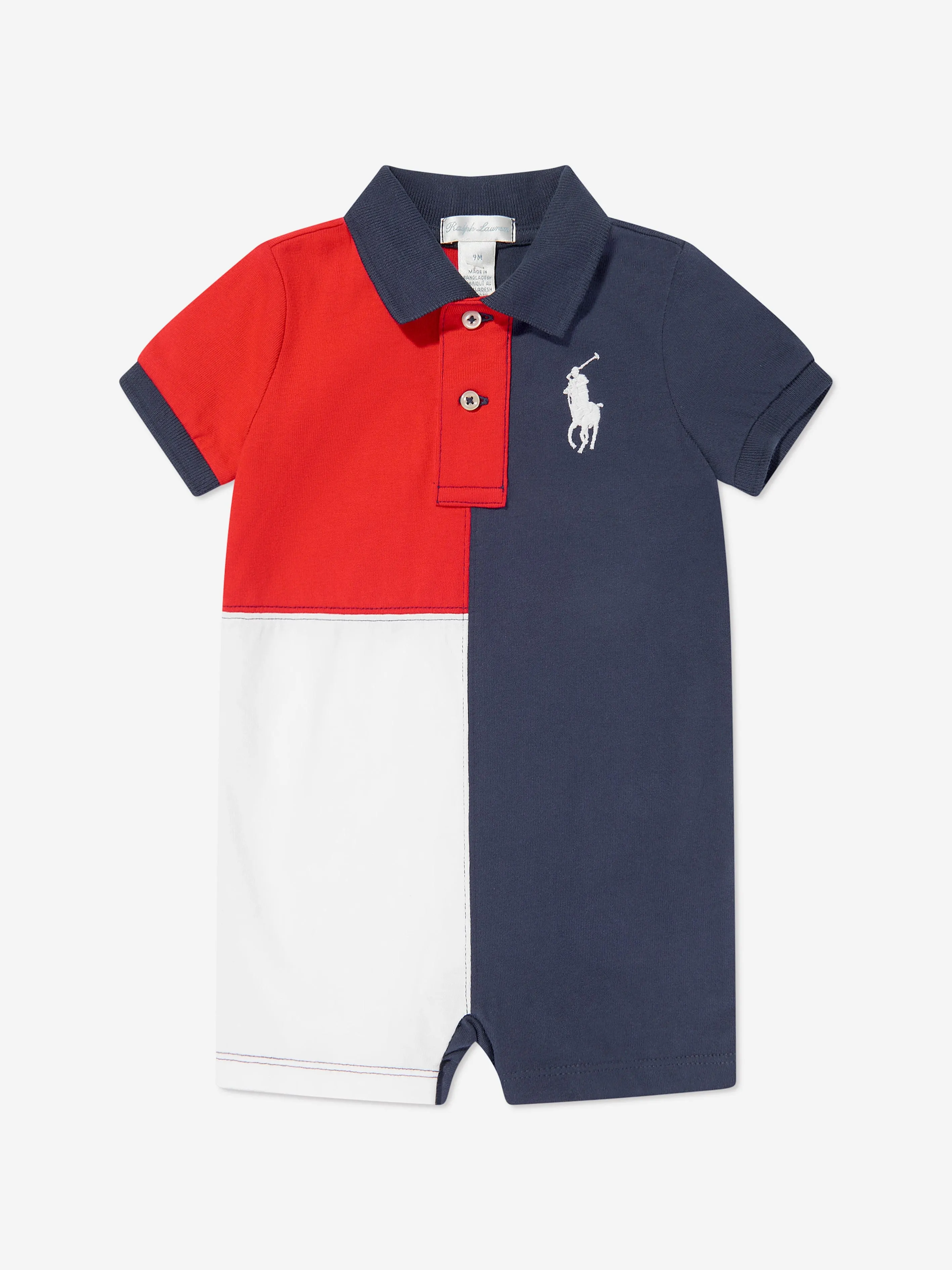 Ralph Lauren Baby Boys Polo Romper in Multicolour