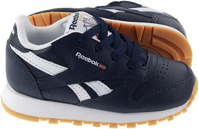 Reebok Infants Classic Leather Collegiate Navy White Gum