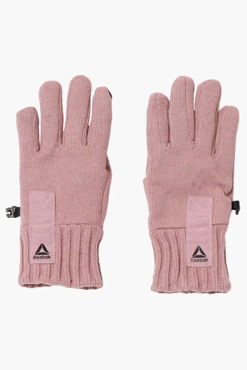 Reebok Ribbed Touch Screen Gloves - Pink