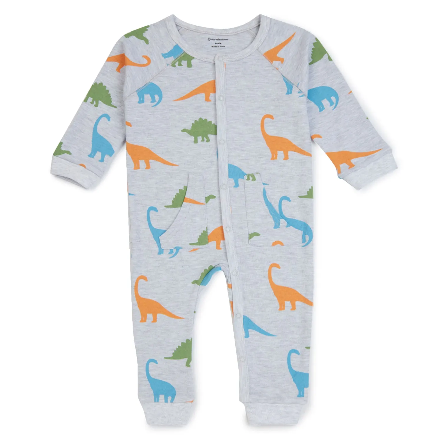 Romper Grey Dino Print