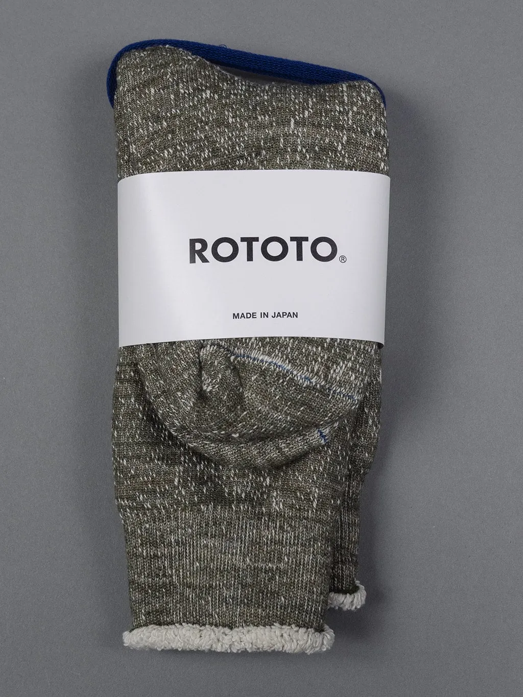 ROTOTO Double Face Crew Socks "Merino Wool & Organic Cotton" Army Green