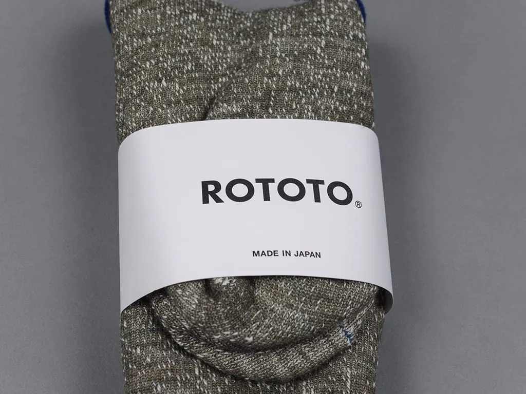 ROTOTO Double Face Crew Socks "Merino Wool & Organic Cotton" Army Green