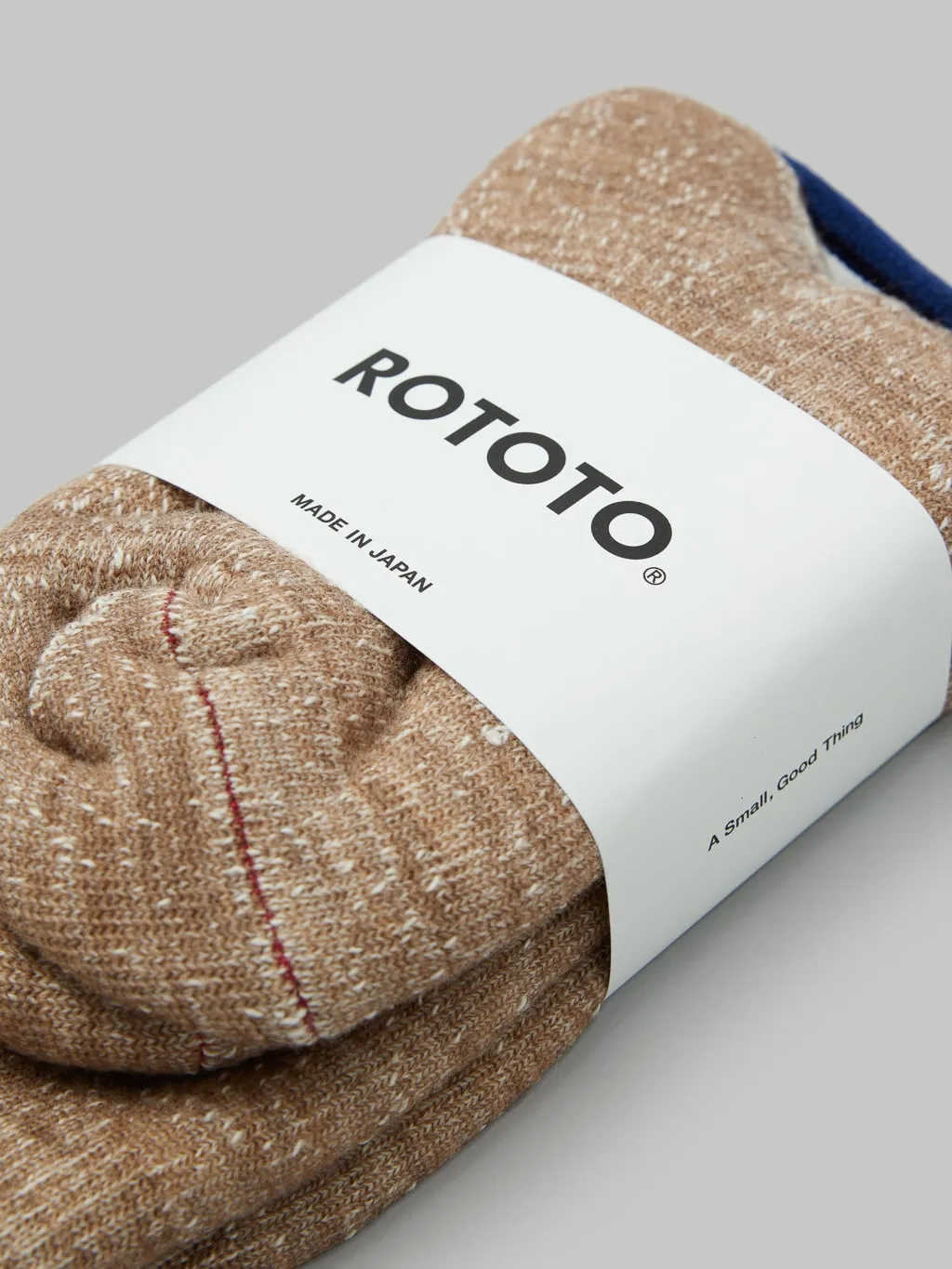 ROTOTO Double Face Crew Socks "Merino Wool & Organic Cotton" Camel