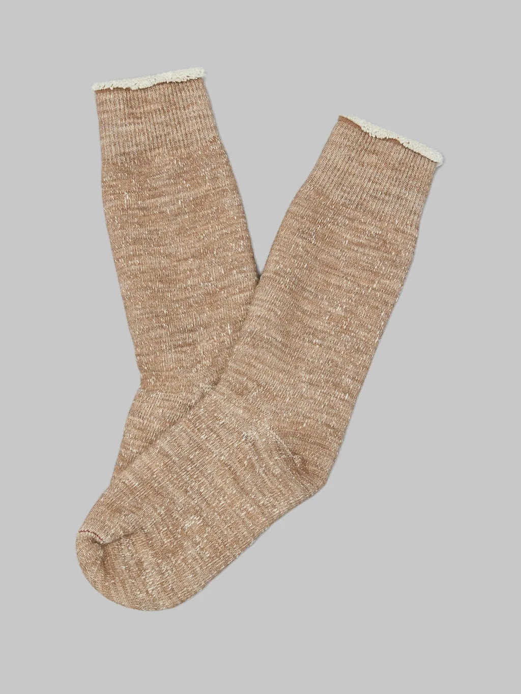 ROTOTO Double Face Crew Socks "Merino Wool & Organic Cotton" Camel